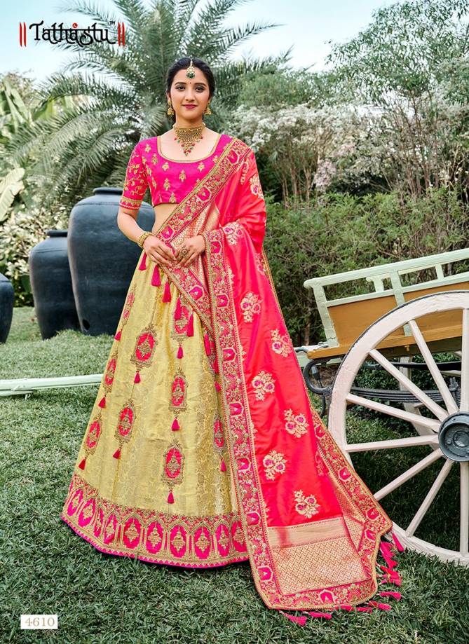 Tathastu Latest Fancy Heavy Designer Wedding Wear Silk Thread Sequence Embroidery Work Lehenga Choli Collection